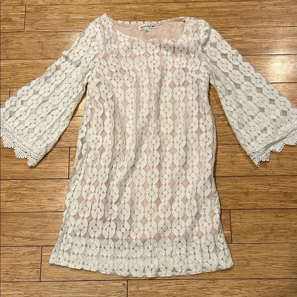 Double Zero Fairy Core Resortwear Cream Lace Midi Dress Women’s S
